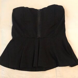 Strapless peplum top